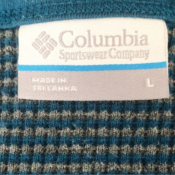 Columbia Along The Shore Striped Long Sleeve Henley Thermal Size L - Picture 5 of 8